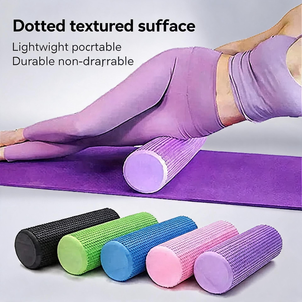 Pilates Yoga Home Workout - ヨガローラー ラウンドEVAフォームシリンダー 六角形ローラー ピラティスエクササイズ用 ホームワークアウト強化
