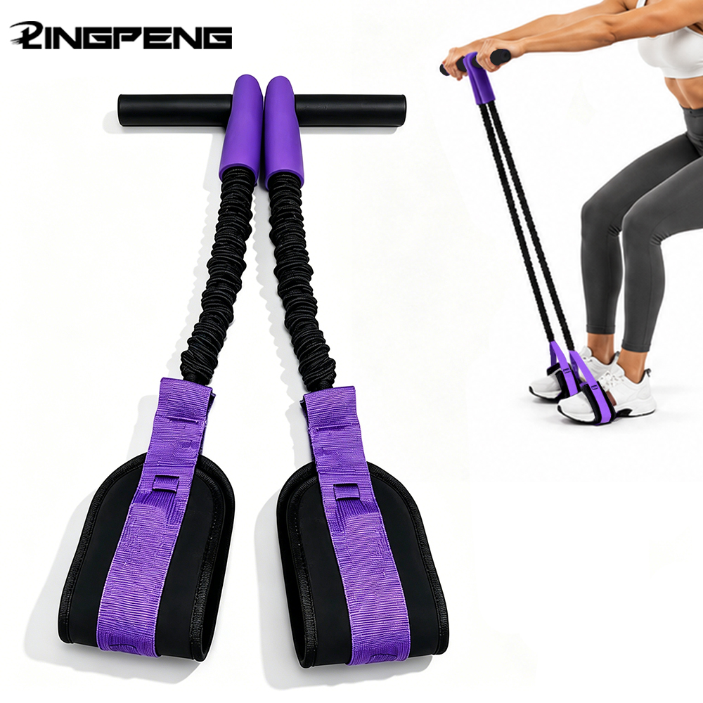 Pilates Yoga Board - プロ仕様の腹筋運動器具 フィットネス抵抗バンド 弾性多目的ストレッチバンド ABトレーニングペダルエクササイズバンド ヨガ