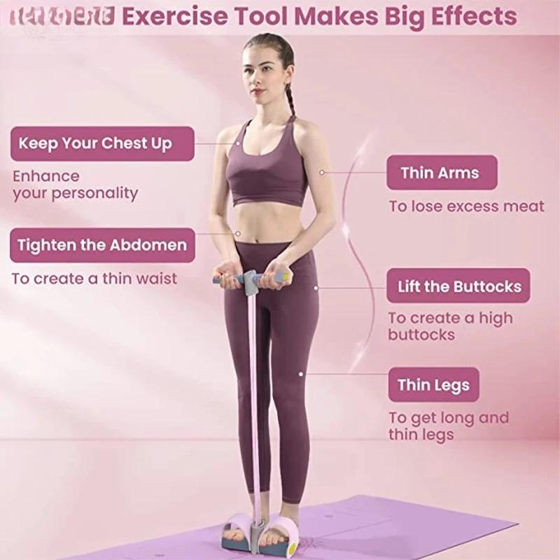 Pilates Yoga Board - 新しい4チューブ抵抗バンド ヨガペダルプーラー エラスティックプルロープ フィットネス機器 腹筋・ウエスト・腕のトレーニング用