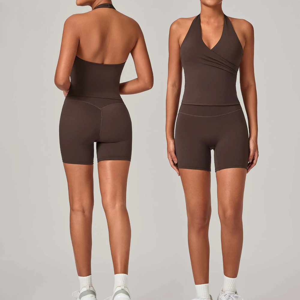 Pilates Yoga Jacket - 2ピース レディース ジム ジョギング スポーツセット ハイウエスト