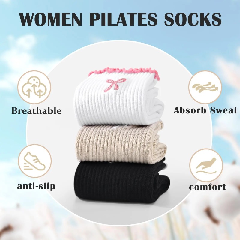 Pilates & Yoga With Katja Youtube - プロフェッショナルヨガソックス、コットンストラップシリコン滑り止めピラティスフィットネスダンスフロアソックス