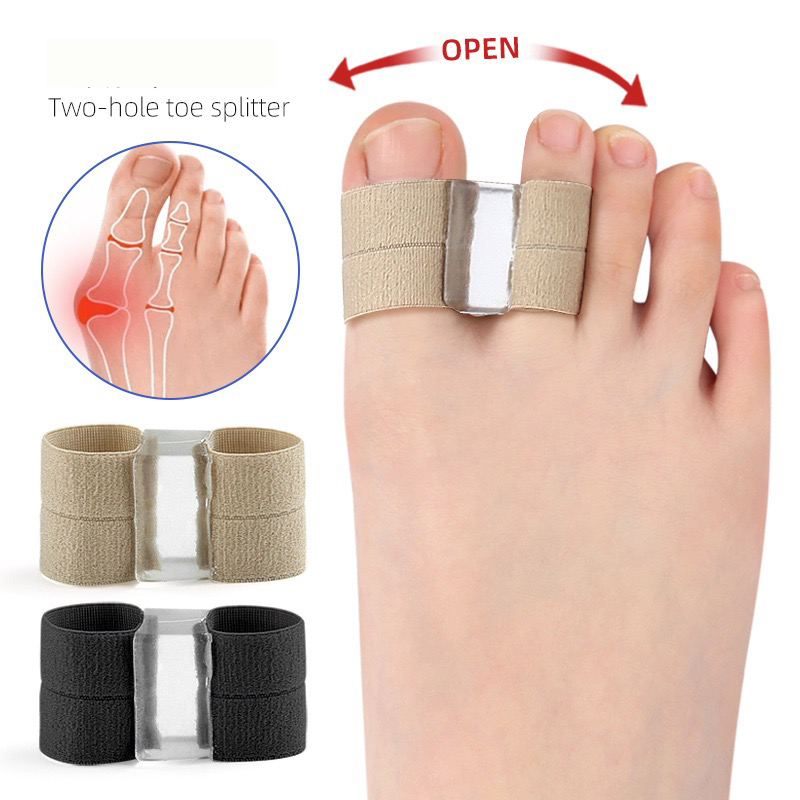 Toe Separator Silicon - 外反母趾の予防と親指の重なりを防ぐためのデュアルホールトゥセパレーター/スリーブ 1個。