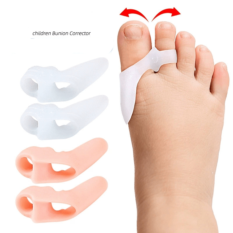 Toe Separator Silicon - 1/2/3 ペア子供用ジェルつま先セパレーター外反母趾コレクター子供つま先プロテクタースペーサー外反母趾パッド足重複外反母趾