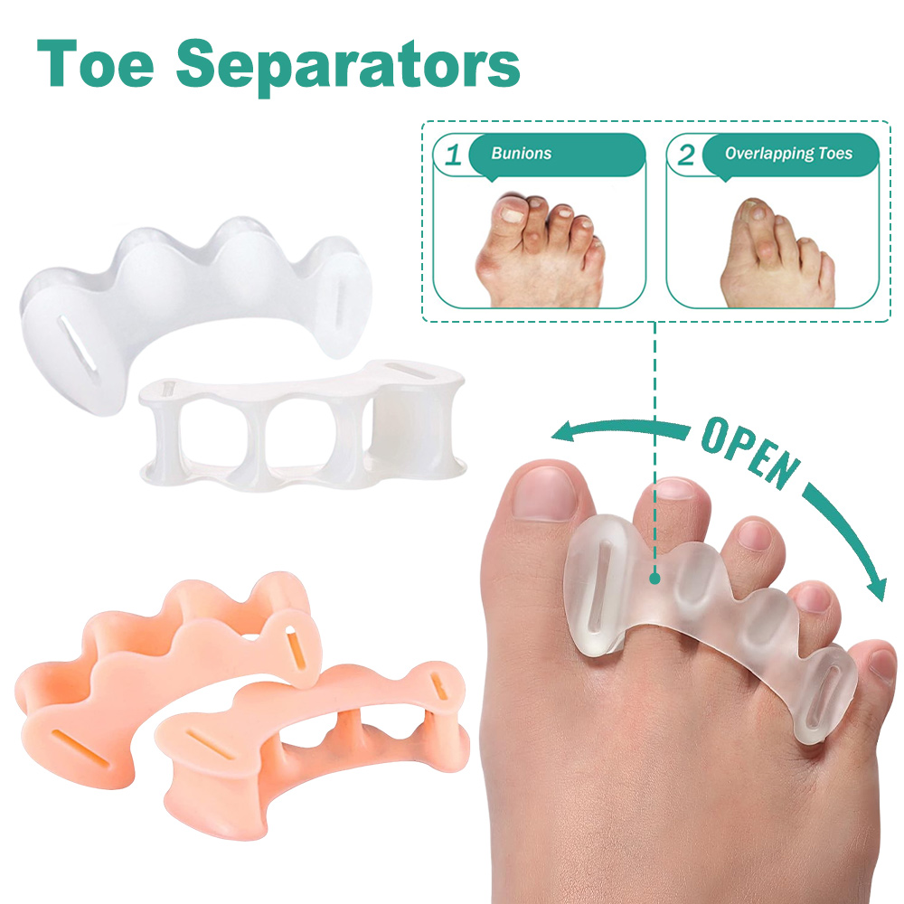 Toe Separator Silicon - 1 ペアゲルハードシリコーンつま先指セパレーター 3 穴外反母趾整形外科スペーサー腱膜瘤オーバーラップハンマー足コレクター