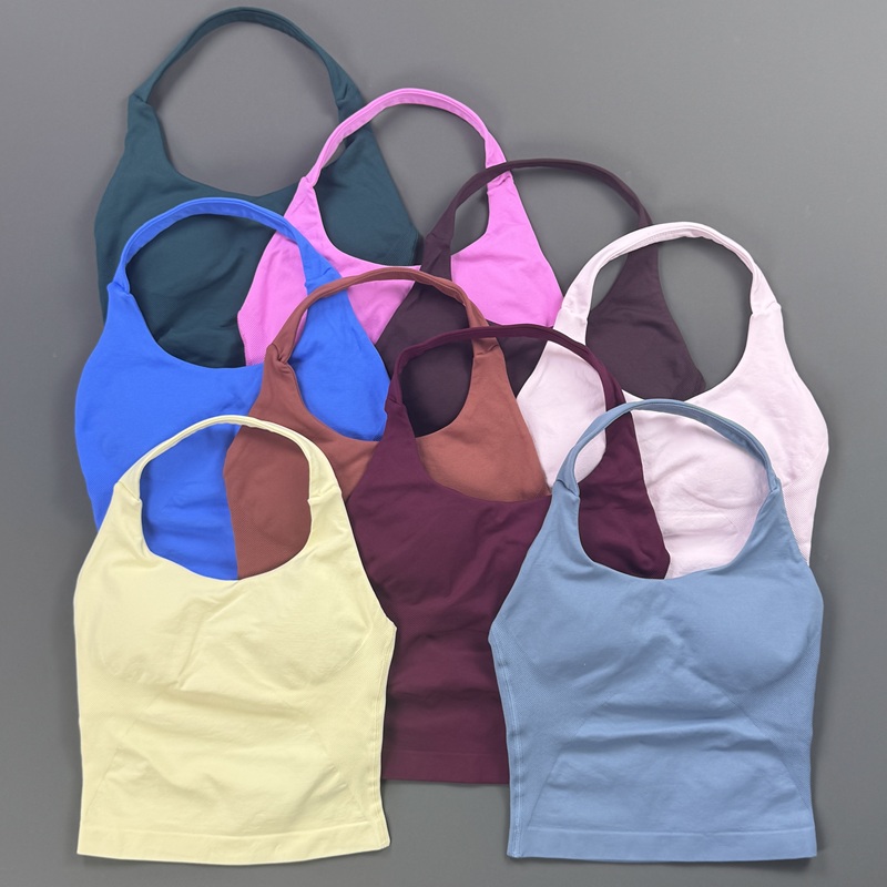 Pilates Yoga Jacket - ロングラインストラップトップ女性用ノースリーブアスレチックベストソフトストレッチ通気性ジムランニングヨガデイリーワークアウトフィットネスホルター