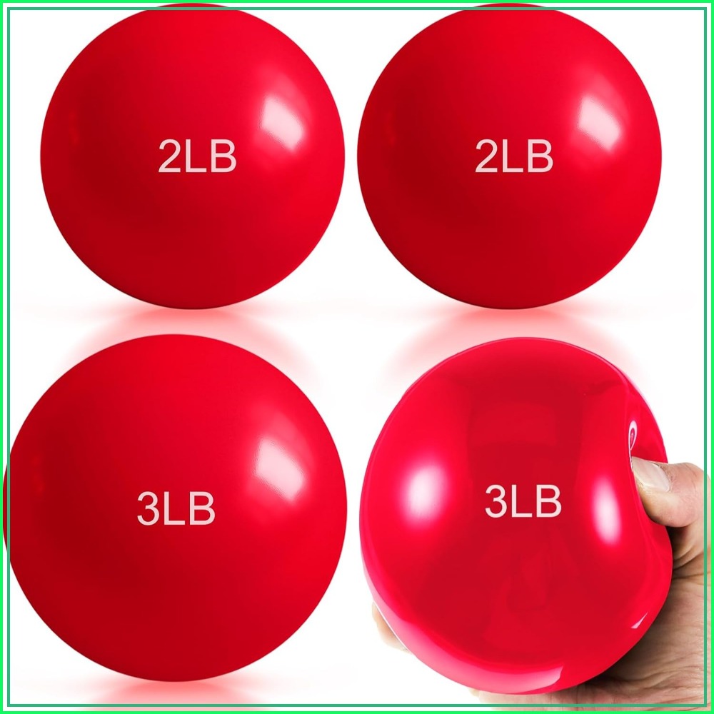 Pilates Yoga Ball Exercises - 1ポンド～5ポンドのウェイト付きトーニングボール、エクササイズ、ピラティス、ヨガ、バランス、柔軟性向上用 - ソフトメディシンボール