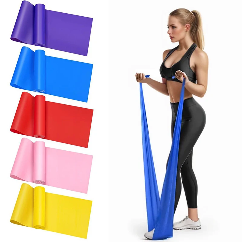 Pilates Yoga Home Workout - 弾性ヨガフィットネスバンドヨガピラティスレジスタンスバンド男性女性ホームワークアウトバンドヨガ柔軟性ストレッチ器具