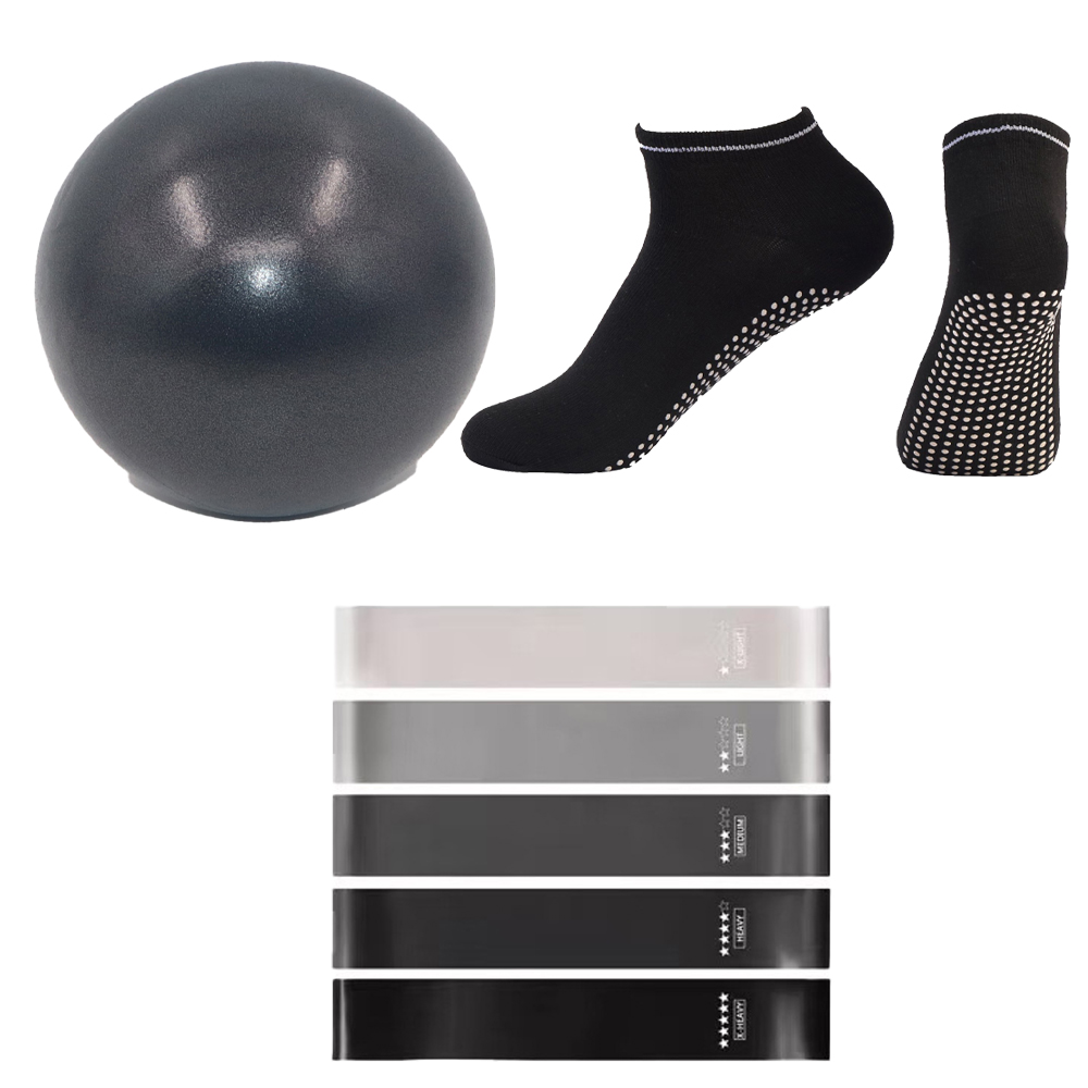 ピラティスボール、レジスタンスバンド、グリップソックスセット - Pilates Yoga Ball Exercises のレビューと価格