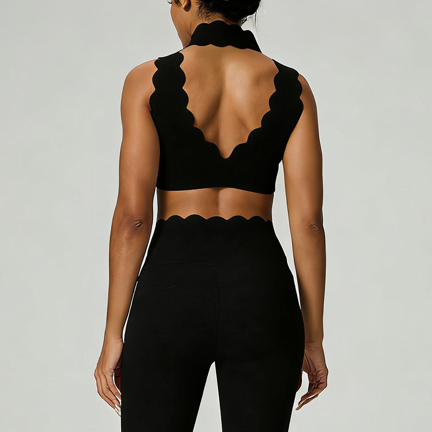 リピート購入 - オープンバックデザインの女性用ヨガベスト - Pilates Yoga Jacket のレビューと価格