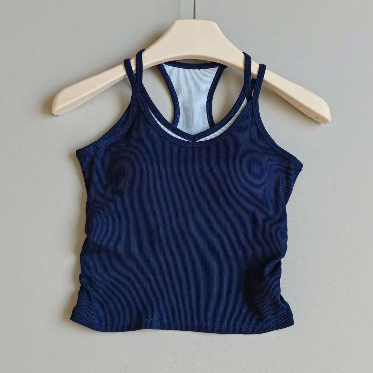 女性用コントラストカラーヨガベスト、耐衝撃性のある胸パッド付 - Pilates Yoga Jacket のレビューと価格