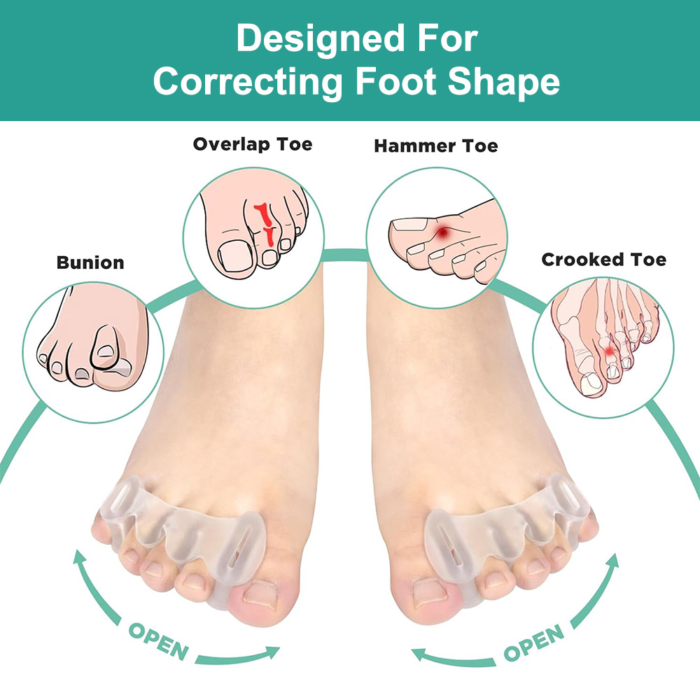 1 ペアゲルハードシリコーンつま先指セパレーター 3 穴外反 - Toe Separator Silicon のレビューと価格