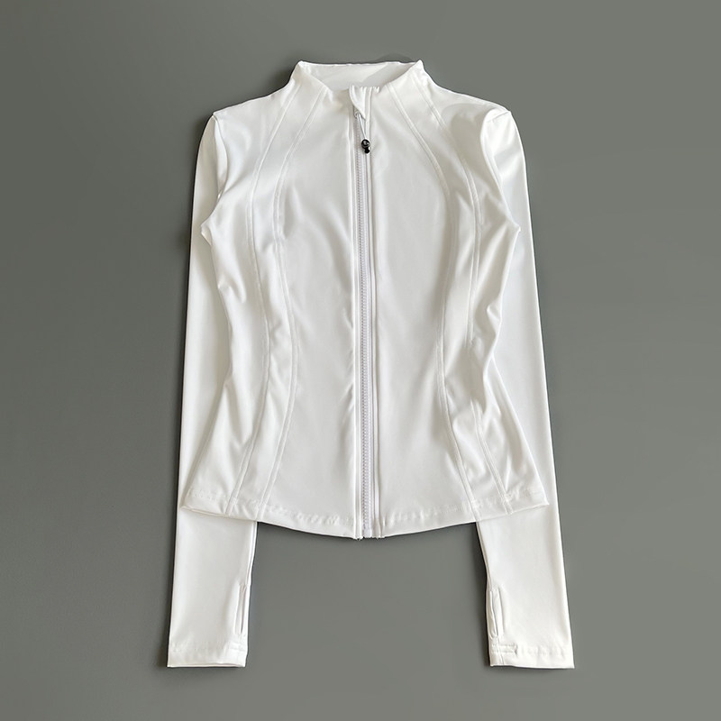 女性用フルジップ長袖アスレチックジャケット、サムホール付き、 - Pilates Yoga Jacket のレビューと価格