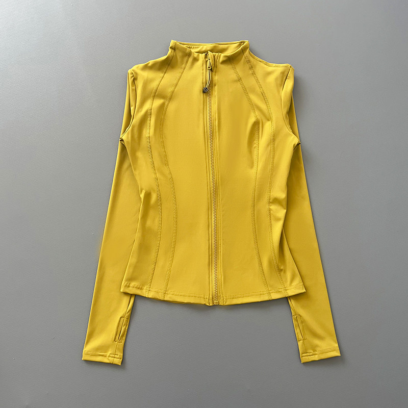 女性用フルジップ長袖アスレチックジャケット、サムホール付き、 - Pilates Yoga Jacket のレビューと価格