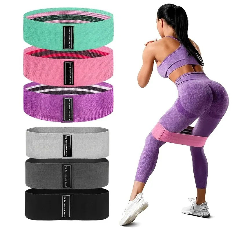 3 個のファブリックレジスタンスヒップブーティバンド臀部太も - Pilates Yoga Board のレビューと価格