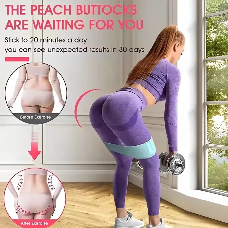 3 個のファブリックレジスタンスヒップブーティバンド臀部太も - Pilates Yoga Board のレビューと価格