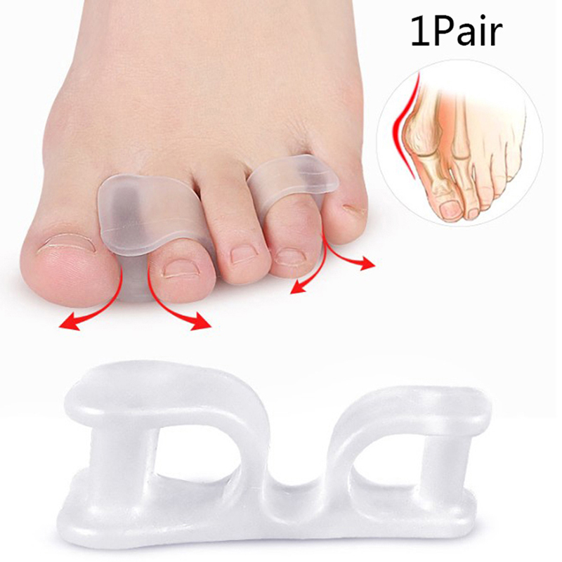 1 ペアの親指二穴親指外反母趾セパレーターシリコーンゲル足指 - Toe Separator Silicon のレビューと価格