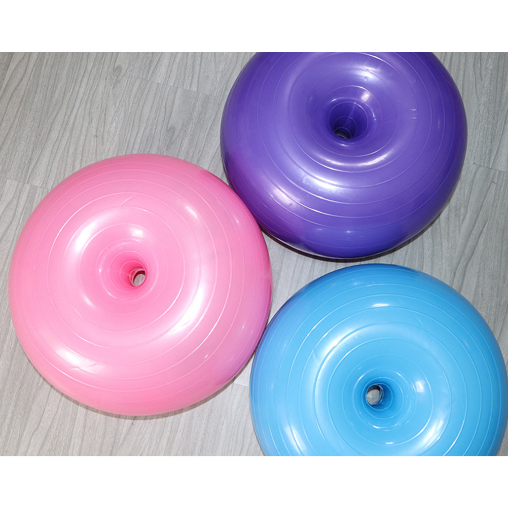 防爆ブルードーナツヨガ補助エクササイズボール フィットネスバ - Pilates Yoga Ball Exercises のレビューと価格
