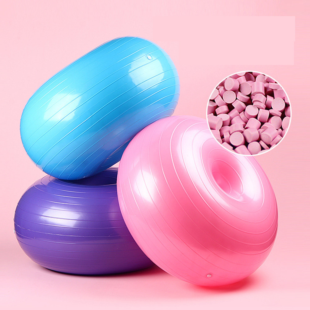 防爆ブルードーナツヨガ補助エクササイズボール フィットネスバ - Pilates Yoga Ball Exercises のレビューと価格