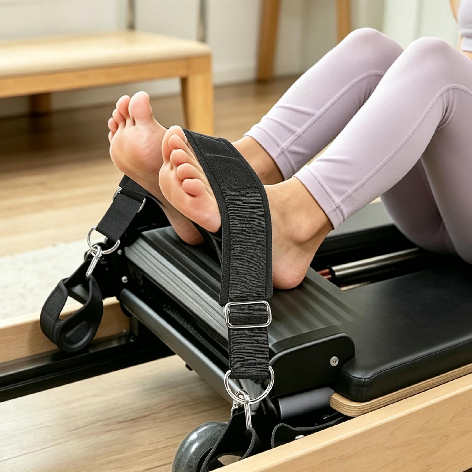 リフォーマーフットストラップ ダブルループ 厚手 滑り止め  - Pilates & Yoga With Katja Youtube のレビューと価格