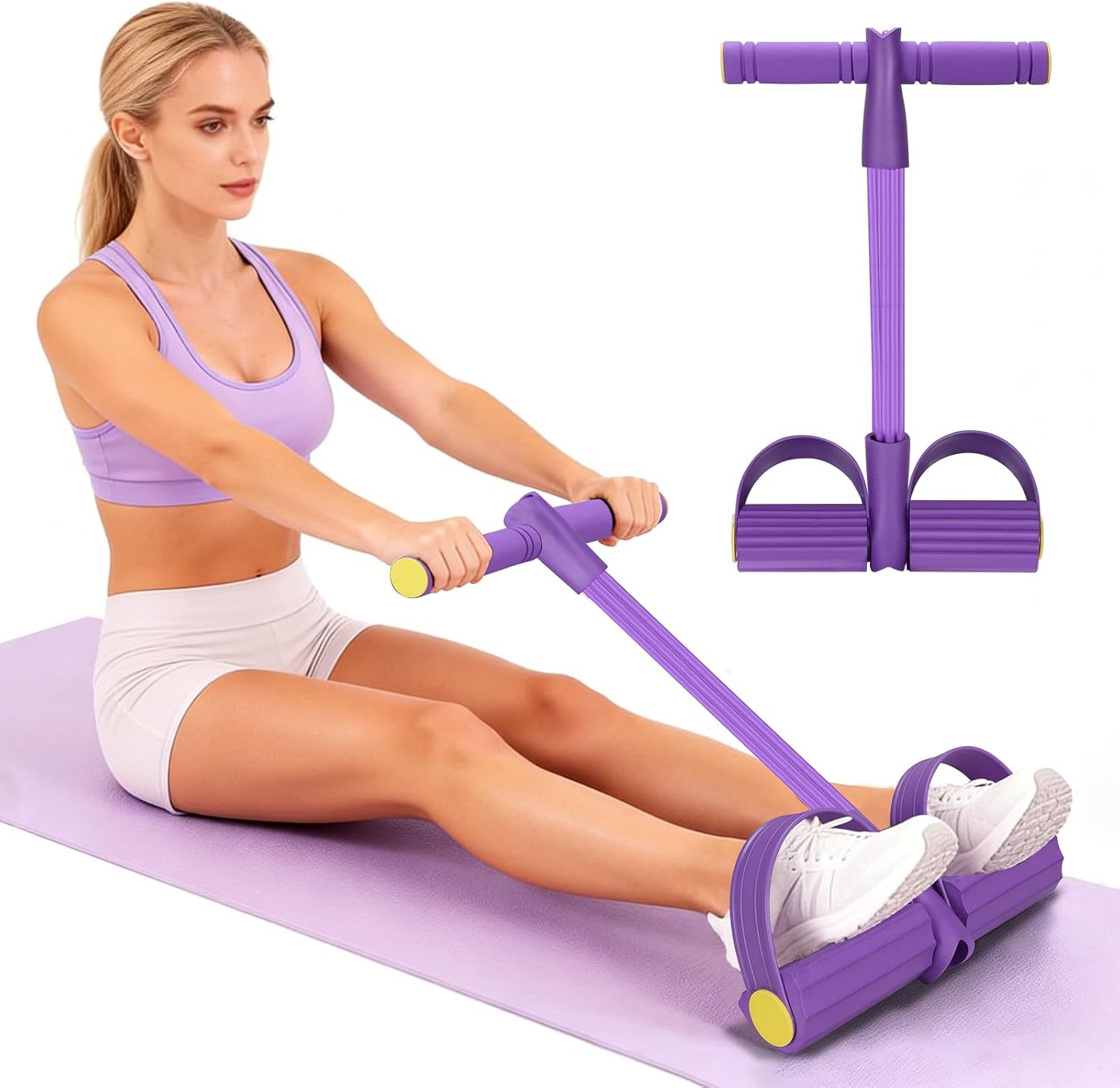 4 チューブ抵抗バンド多機能テンションロープフィットネスバン - Pilates Yoga Board のレビューと価格